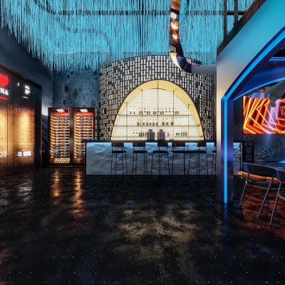 工业风酒吧3D模型下载